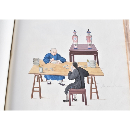 650 - A MAGNIFICANT LATE 18TH/19TH CENTURY ANGLO CHINESE ALBUM OF PAINTINGS Attributed to Win Achun , of e... 