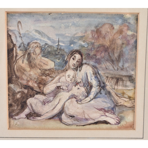 655 - A 19TH CENTURY ENGLISH WATERCOLOUR by Charles West Cope, together with another watercolour & an oil ... 