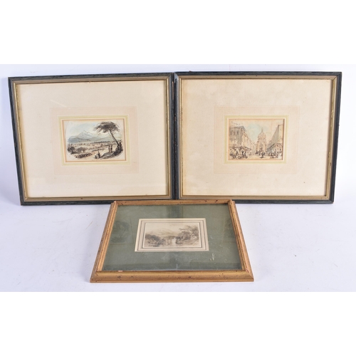 658 - TWO EARLY 19TH CENTURY ENGLISH PEN AND INK WATERCOLOURS by William Henry Brooke, together with anoth... 