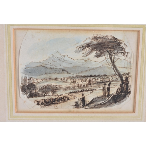 658 - TWO EARLY 19TH CENTURY ENGLISH PEN AND INK WATERCOLOURS by William Henry Brooke, together with anoth... 