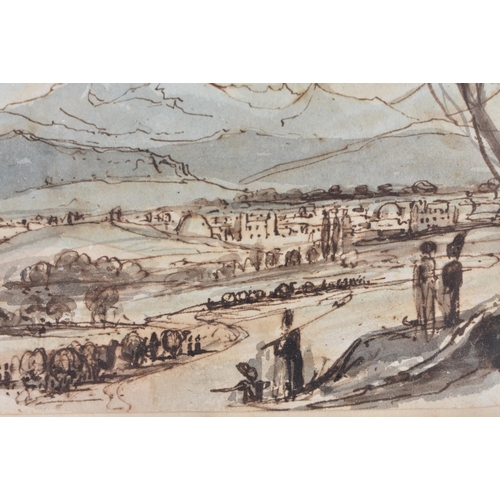 658 - TWO EARLY 19TH CENTURY ENGLISH PEN AND INK WATERCOLOURS by William Henry Brooke, together with anoth... 