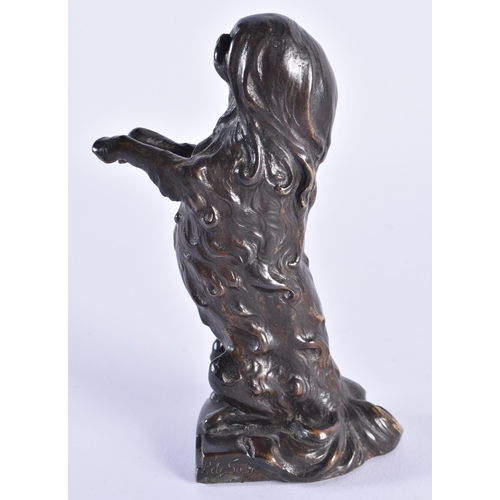 66 - French School (C1910) Bronze, Begging dog. 13.5 cm high.