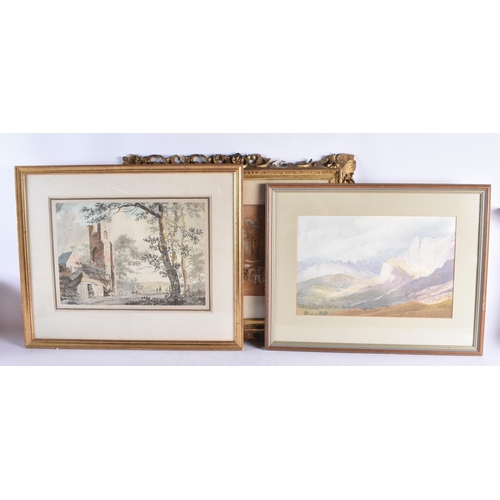 660 - TWO 19TH CENTURY CONTINENTAL WATERCOLOUR PAINTINGS one by Peter De Wint, together with another water... 