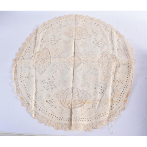 665 - ASSORTED ANTIQUE LACE EMBROIDERIES together with later lace and other ephemera including a Victorian... 