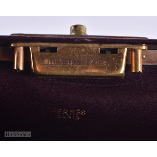 666 - A HERMES LEATHER BAG. 26 cm x 24 cm excluding handle.