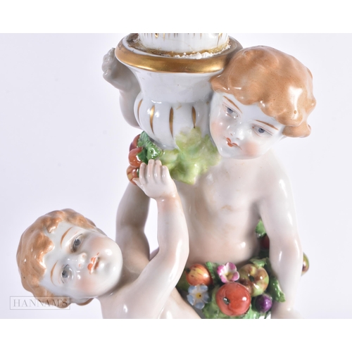 670 - A LARGE PAIR OF CZECH PORCELAIN FIGURAL CANDLEABRA. 54 cm x 27 cm.