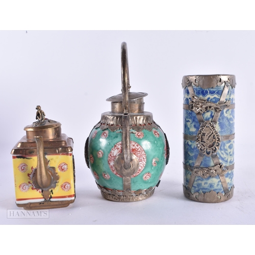 671 - ASSORTED COLLECTABLES including a powder flask, scales etc. (qty)