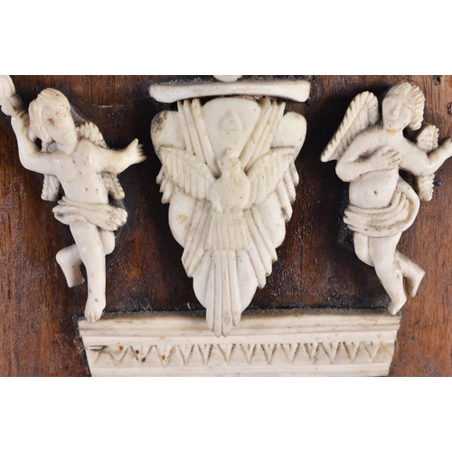 6 - A 17TH/18TH CENTURY CONTINENTAL CARVED BONE AND FRUITWOOD PANEL depicting saints and other figures. ... 