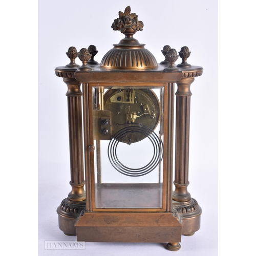 674 - AN ANTIQUE FRENCH REGUALTOR BRONZE CLOCK. 34 cm x 18 cm.