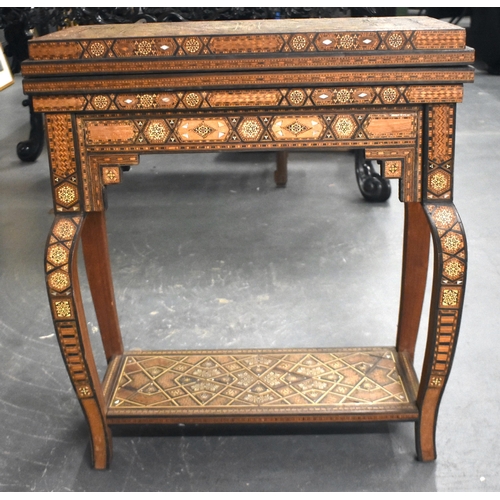 693 - A FINE EARLY 20TH CENTURY MIDDLE EASTERN SYRIAN GAMING TABLE of lovely quality, decorated all over w... 