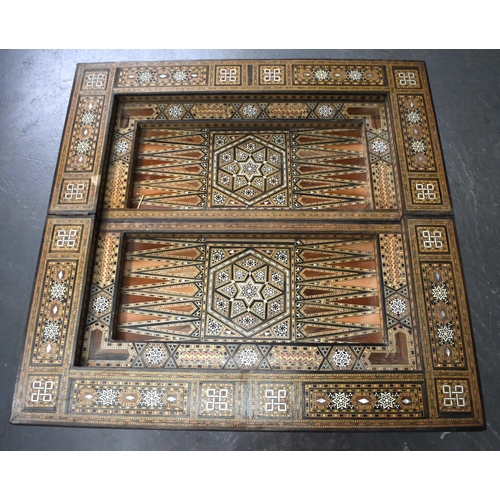 693 - A FINE EARLY 20TH CENTURY MIDDLE EASTERN SYRIAN GAMING TABLE of lovely quality, decorated all over w... 