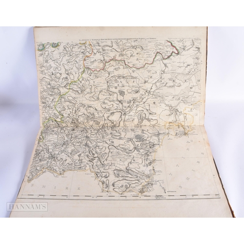 706 - THREE LARGE FOLIOS OF ANTIQUE MAPS AND ENGRAVINGS. (qty)