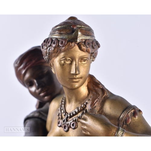 709 - A FINE AND RARE 19TH CENTURY AUSTRIAN COLD PAINTED BRONZE EROTIC FIGURE modelled as a nude female be... 