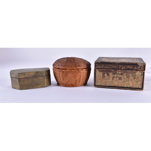 764 - ASSORTED ANTIQUE BOXES together with scent bottles. (qty)