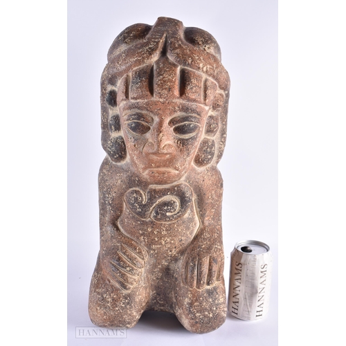 765 - A LARGE SOUTH AMERICAN POTTERY SCULPTURE. 45 cm high.