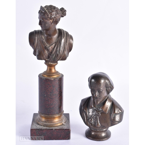 775 - TWO 19TH CENTURY GRAND TOUR BRONZES. Largest 17 cm high. (2)