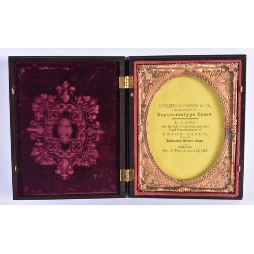 78 - A FINE 19TH CENTURY UNUSED LITTLEFIELD PARSONS & CO DAGUERREOTYPE CASE of beautiful quality, October... 