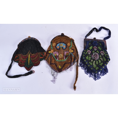 780 - THREE VINTAGE BEADWORK LADIES EVENING BAGS. (3)