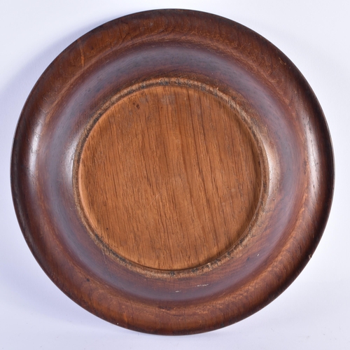 79 - AN EARLY 20TH CENTURY TREEN CARVED WOOD CIRCULAR BOWL together with a burr walnut Dunhill style ciga... 