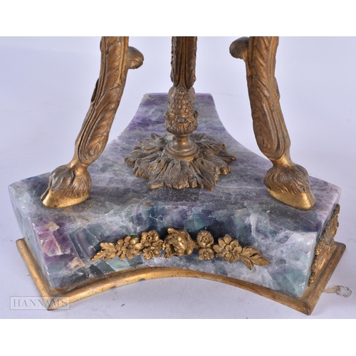 798 - A LARGE PAIR OF LATE 19TH CENTURY FRENCH MOUNTED STONE URNS AND COVERS possibly Bluejohn. 47 cm high... 