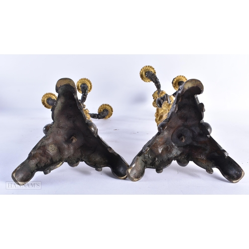 800 - A LARGE PAIR OF 19TH CENTURY FRENCH BRONZE FIGURAL CANDLEABRA. 47 cm high.