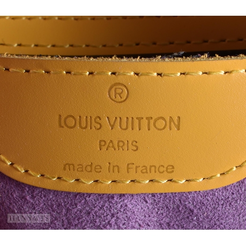 805 - A LOUIS VUITTON YELLOW SHOULDER BAG. Bag excluding straps 27 cm x 20 cm.