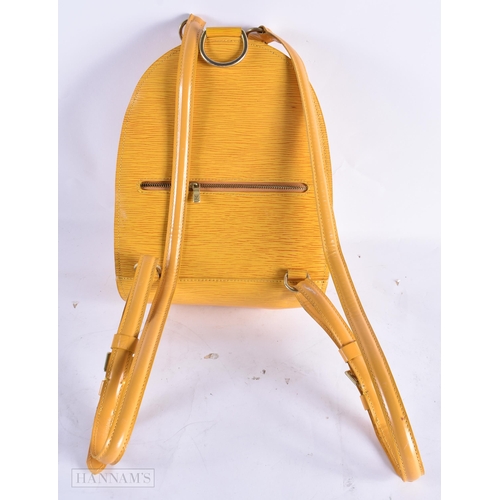 805 - A LOUIS VUITTON YELLOW SHOULDER BAG. Bag excluding straps 27 cm x 20 cm.