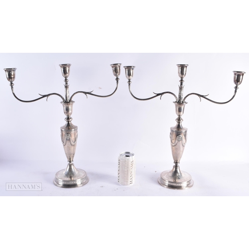 809 - A LARGE PAIR OF VICTORIAN SILVER CANDLESTICKS. London 1873. 1981 grams. 44 cm x 41 cm.