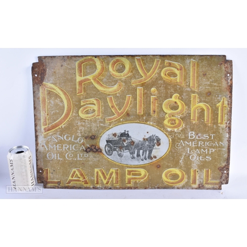 810 - A ROYAL DAYLIGHT LAMP OIL SIGN. 52 cm x 36 cm.