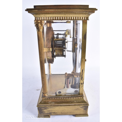 811 - AN ANTIQUE FRENCH REGULATOR BRONZE MANTEL CLOCK. 32 cm high.