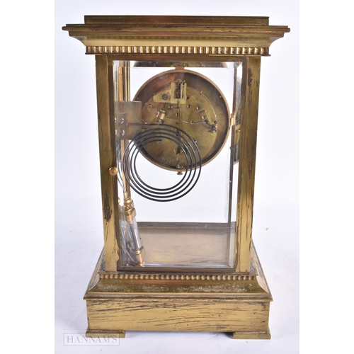 811 - AN ANTIQUE FRENCH REGULATOR BRONZE MANTEL CLOCK. 32 cm high.