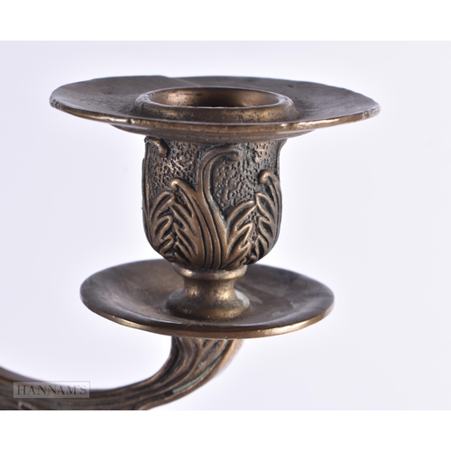 817 - A CONTINENTAL BRONZE AND CERAMIC CENTREPIECE decorated with stylised flowers. 42 cm high.