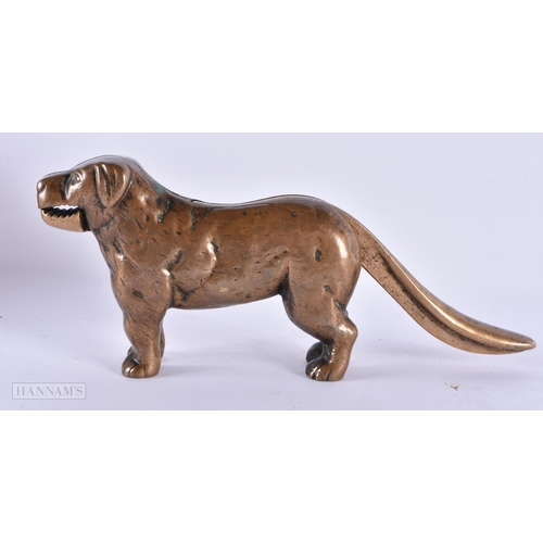 818 - A VICTORIAN BRONZE DOG NUT CRACKER. 25 cm wide.