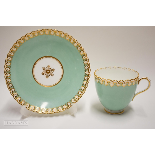 833 - Early 19th century Worcester Flight Barr and Barr coffee cup and saucer with grape vine border, anot... 