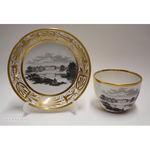 833 - Early 19th century Worcester Flight Barr and Barr coffee cup and saucer with grape vine border, anot... 