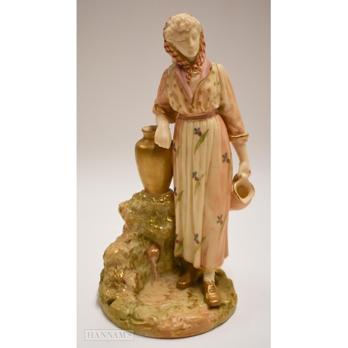 877 - Royal Worcester blush ivory figure of the Navies companion date code for 1900. 16.5cm high