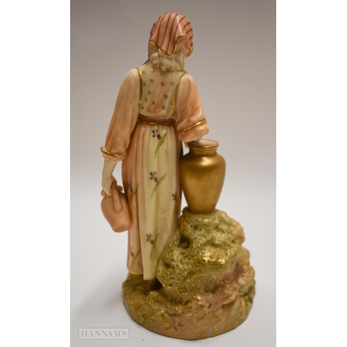 877 - Royal Worcester blush ivory figure of the Navies companion date code for 1900. 16.5cm high