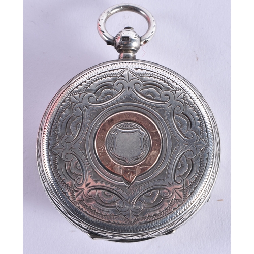 1079 - AN ANTIQUE SILVER POCKET WATCH. Chester 1900. 174.8 grams. 5.75 cm diameter.