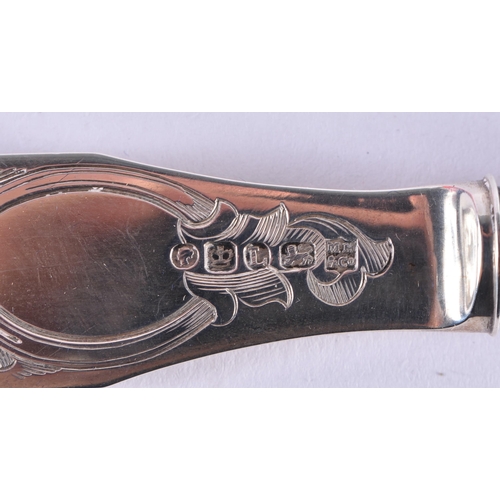 1090 - A CASED VICTORIAN SILVER LETTER OPENER. Sheffield 1878. 50 grams. 23.5 cm long.