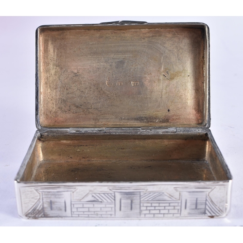 1103 - AN ANTIQUE RUSSIAN SILVER SNUFF BOX. 75.3 grams. 7.5 cm x 4.75 cm.