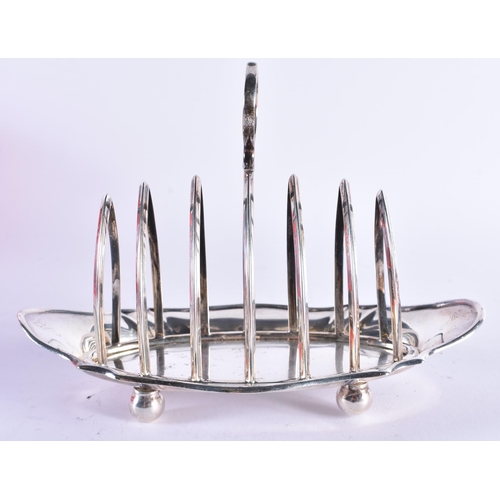 1105 - AN EDWARDIAN SILVER TOAST RACK. Sheffield 1904. 278 grams. 14.25 cm x 19.5 cm.