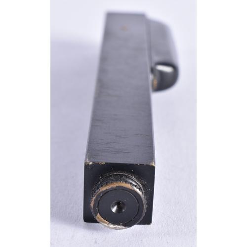 1362 - A LEATHER CASED INCLINOMETER. 12.5 cm long.