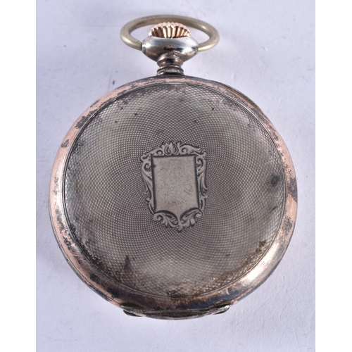 1650 - AN OMEGA SILVER POCKET WATCH. 97.1 grams. 5.25 cm diameter.