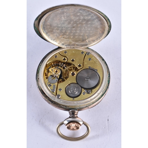 1650 - AN OMEGA SILVER POCKET WATCH. 97.1 grams. 5.25 cm diameter.