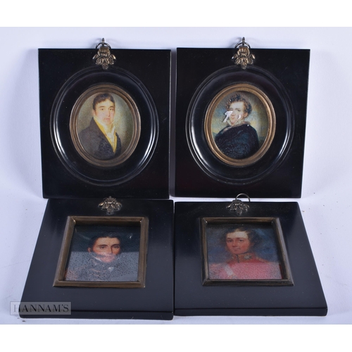 1792 - FOUR PORTRAIT MINAITURES. 12.5 cm x 11 cm. (4)