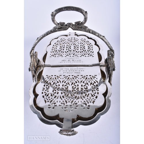 1802 - A VICTORIAN SILVER PLATED SHELL BISCUIT BARREL. 25 cm x 20 cm.