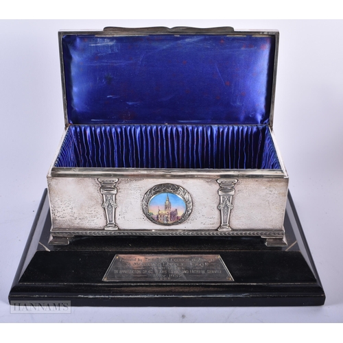 1805 - GEORGE VI SILVER PRESENTATION CASKET TURNER & SIMPSON, BIRMINGHAM 1936 the casket of oblong form, wi... 