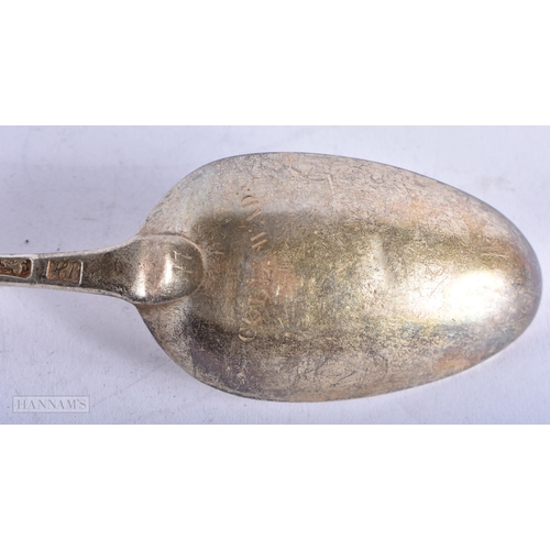 1814 - AN 18TH CENTURY ENGLISH SILVER SPOON. 74 grams. 22 cm long.