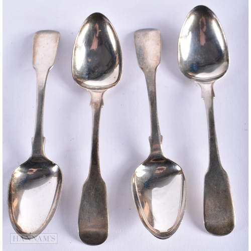 1945 - Four Georgian Silver Spoons by William Bateman Hallmarked London 1829.  13.4cm x 3cm, total weight 7... 