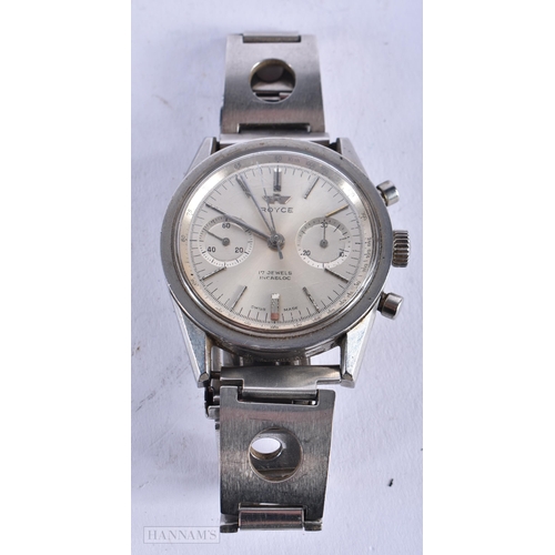 1947 - Mens Vintage Royce Chronograph Watch.  Movement - Hand-Wind.  WORKING  Running.  Case Diameter (Inc... 